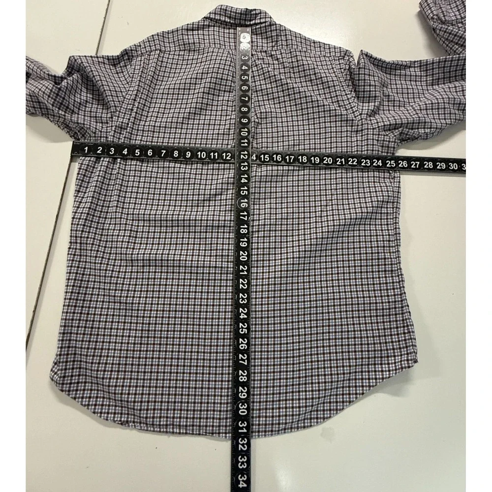 Polo‎ Ralph Lauren Shirt Mens XL Brown Blue Plaid Button Down Long Sleeve Pony